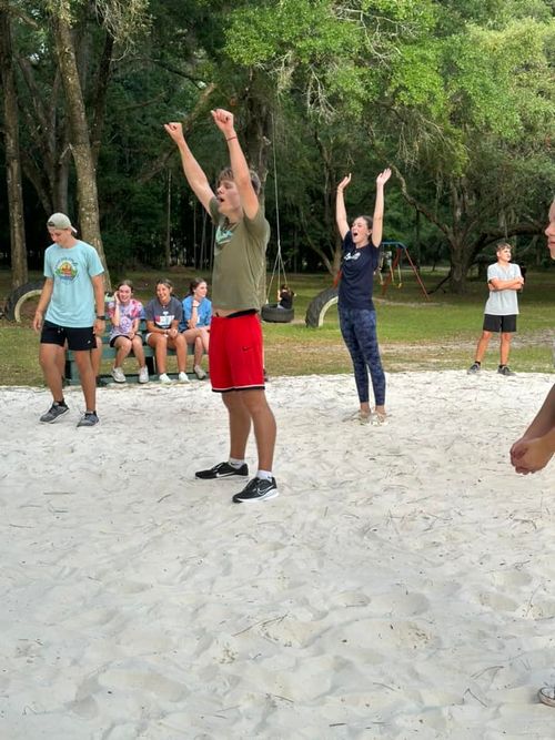 Volleyball games on the court